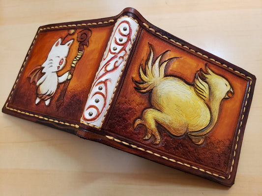 Mog's Quest - Leather Bifold Wallet - Handcrafted Final Fantasy inspired Wallet -