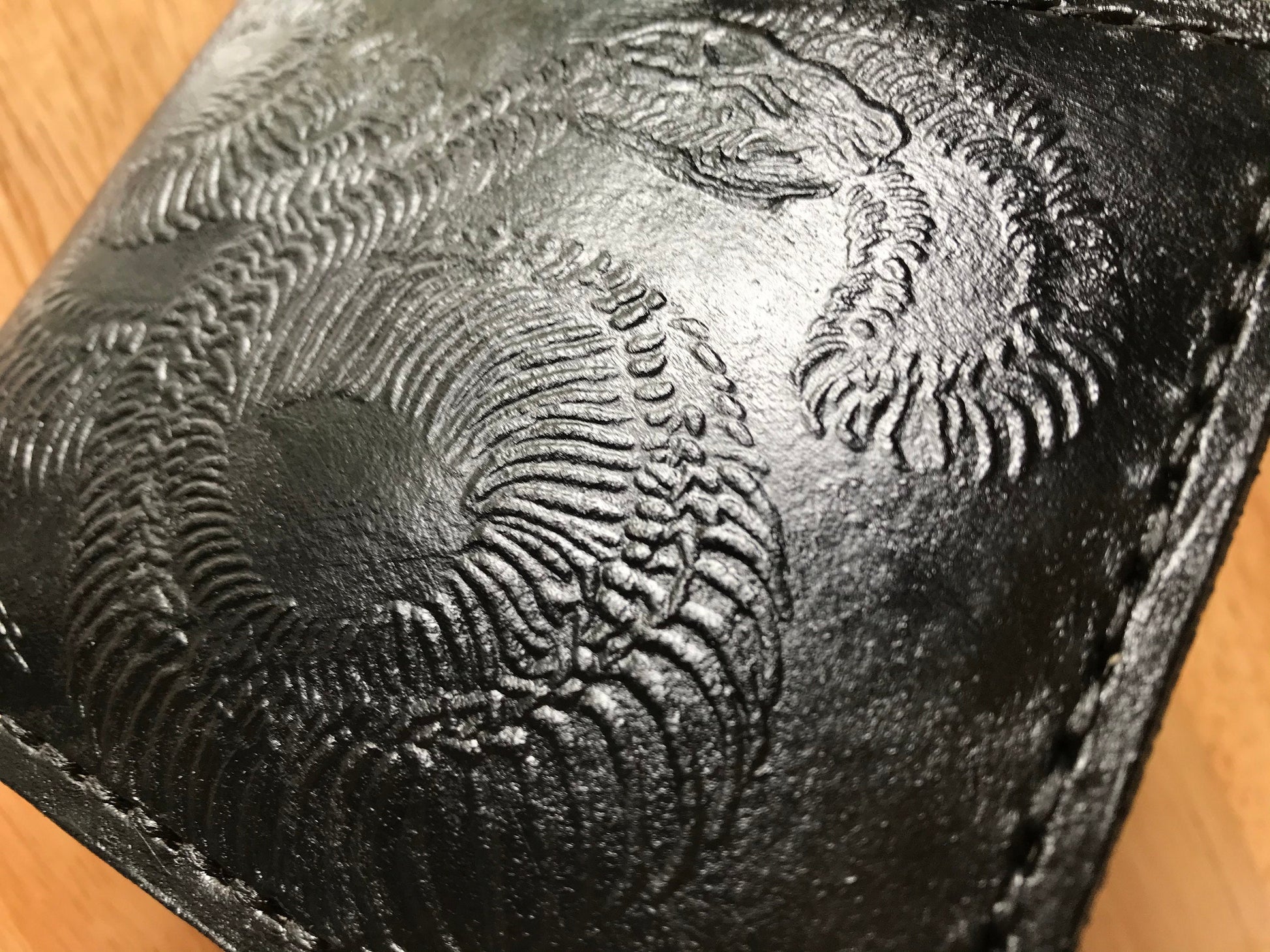 Rattlesnake skeleton black Leather Bifold Wallet