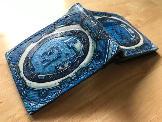 Links Awakening Willow Pattern - Leather Bifold Wallet - Handcrafted Legend of Zelda Wallet - Link Wallet