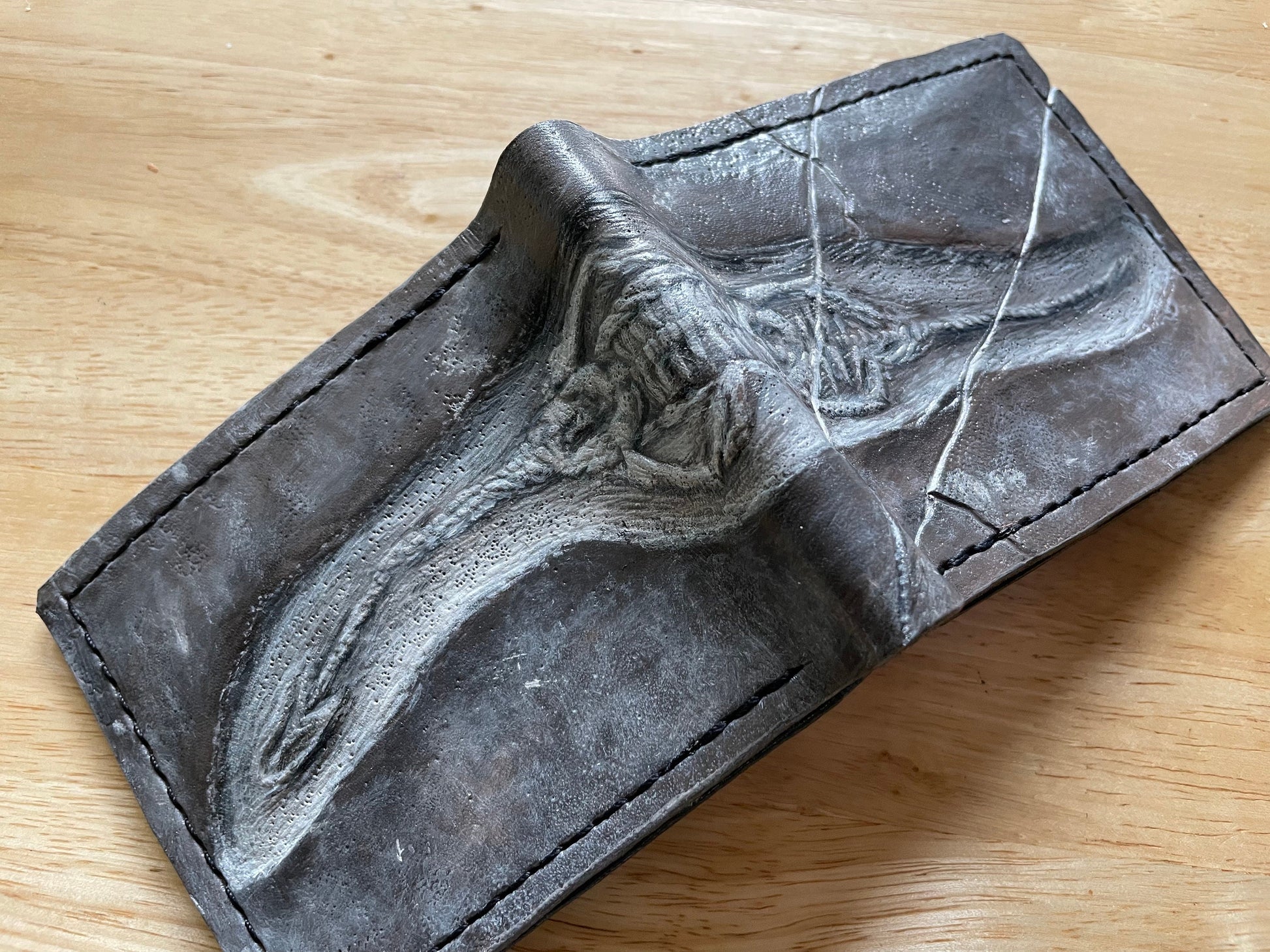Keichousaurus fossil Skeleton - Leather Bifold Wallet -