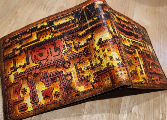 Links Awakening retro map wallet- hand carved leather wallet- Leather Bifold Wallet - Handcrafted Legend of Zelda Wallet - Link Wallet