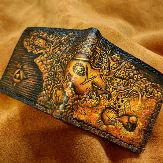 Map of Hyrule leather wallet- Leather Bifold Wallet - Handcrafted Legend of Zelda Wallet - Link Wallet