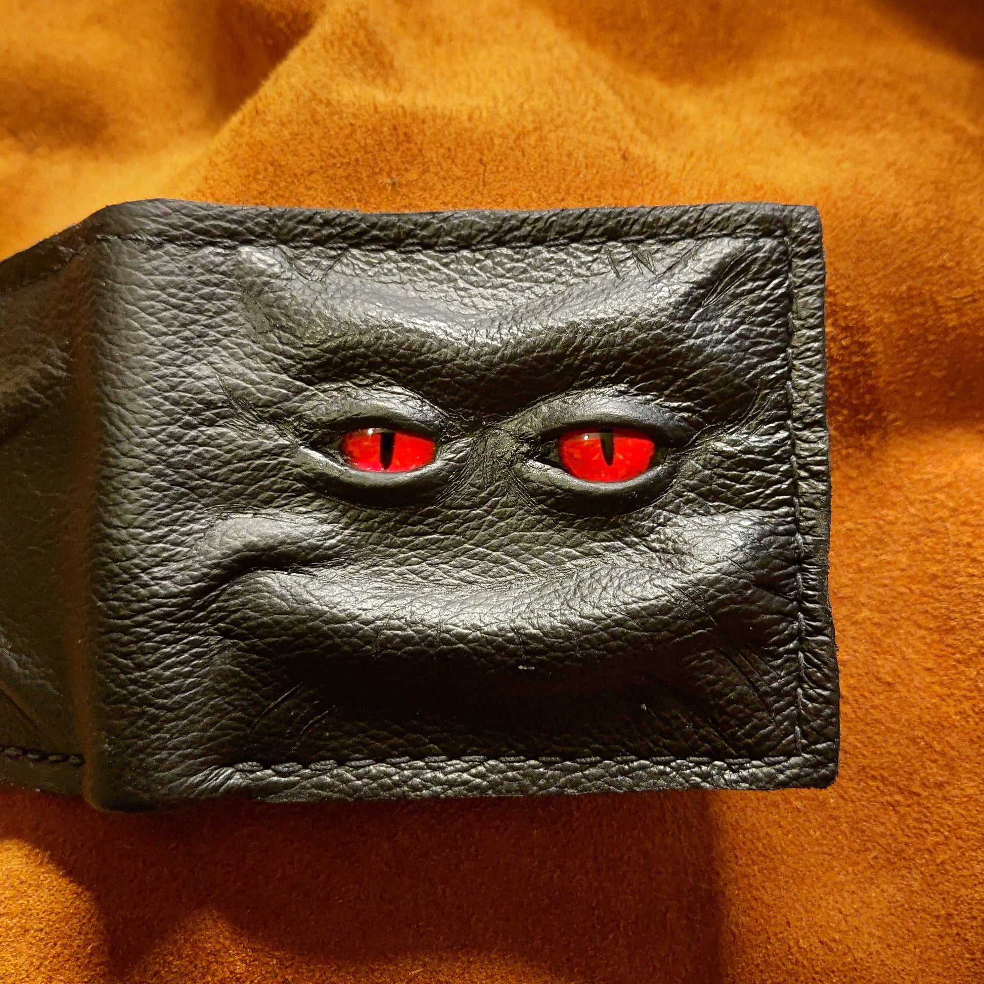 Enderman eyes - Shmuggle face - Necromonicon - demon eyes - Leather wallet.