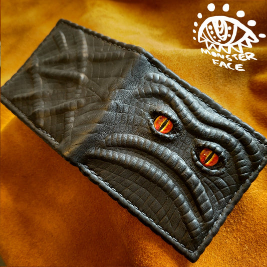 Enderman Eyes bumpy version - Necromonicon - demon eyes - Leather wallet.