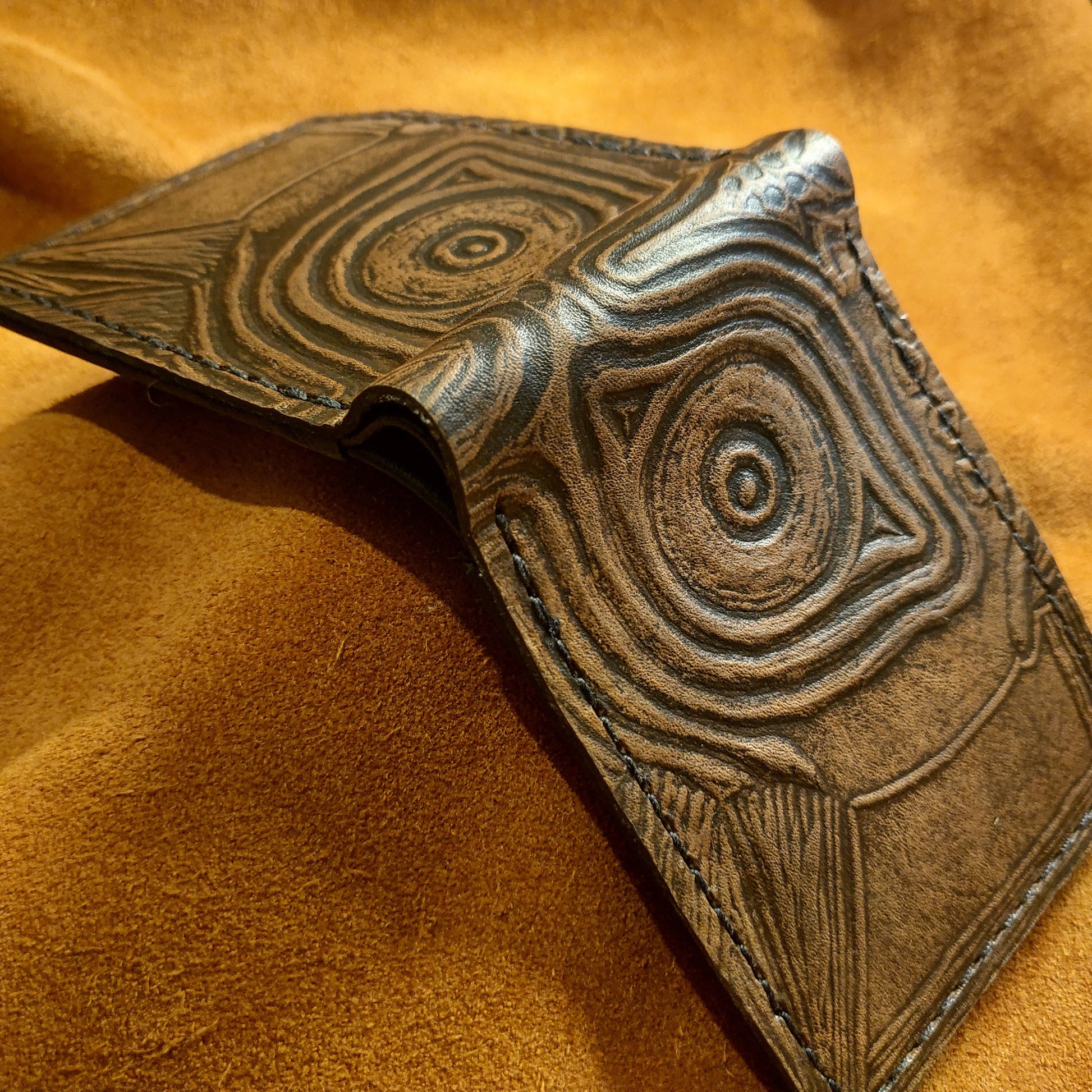 Majoras Mask- Rugged brown - Leather Bifold Wallet - Handcrafted Wallet -