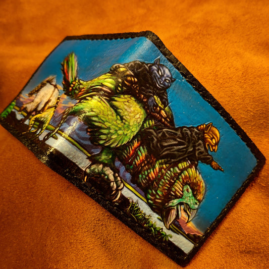 Goblin Beakdog riders version 2 - Soft Leather Bifold Wallet - Dwarf Fortress inspired Wallet -