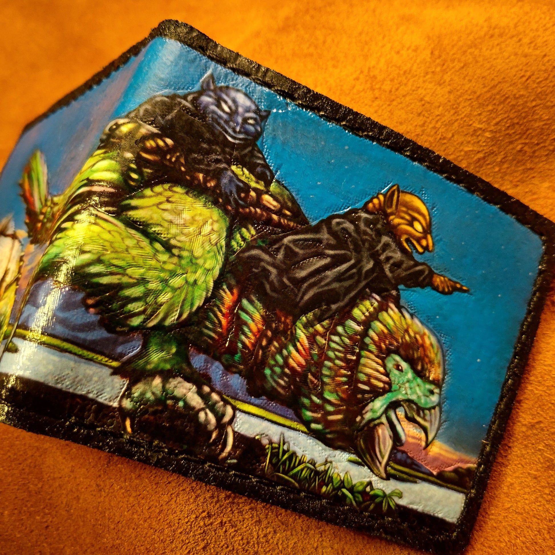 Goblin Beakdog riders version 2 - Soft Leather Bifold Wallet - Dwarf Fortress inspired Wallet -