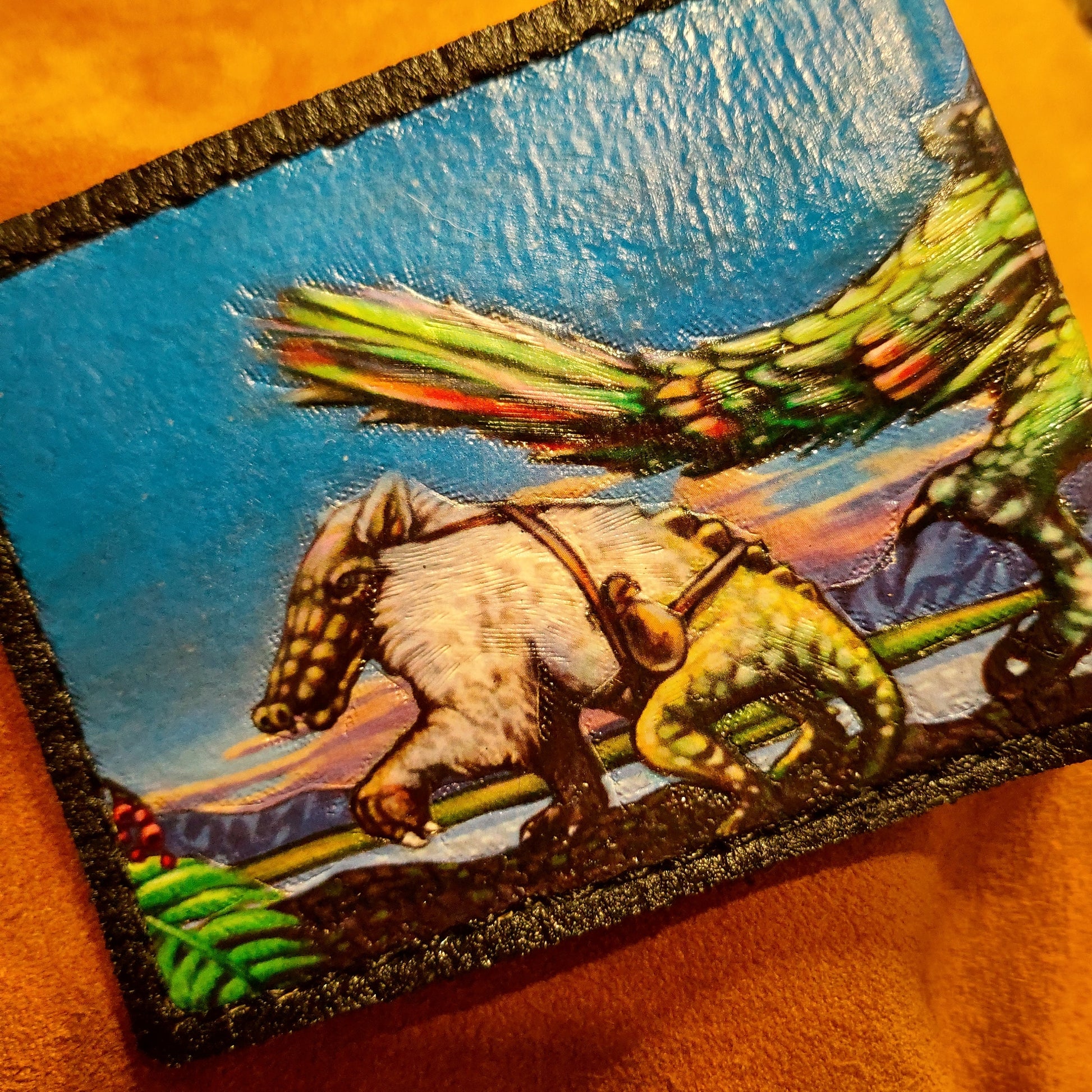 Goblin Beakdog riders version 2 - Soft Leather Bifold Wallet - Dwarf Fortress inspired Wallet -
