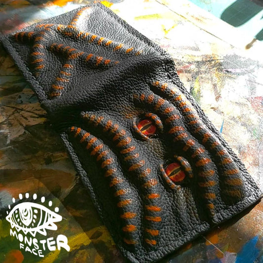 Enderman eyes - Necromonicon - demon eyes - Leather wallet.