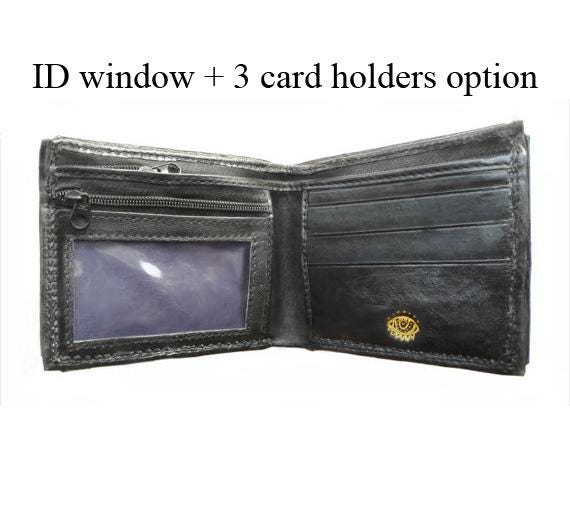 Green eyed monster leather wallet version 2 - Necromonicon - demon eyes - Leather wallet.