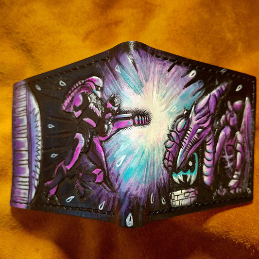 Super metroid - ridley - Leather Bifold Wallet - Handcrafted Wallet -