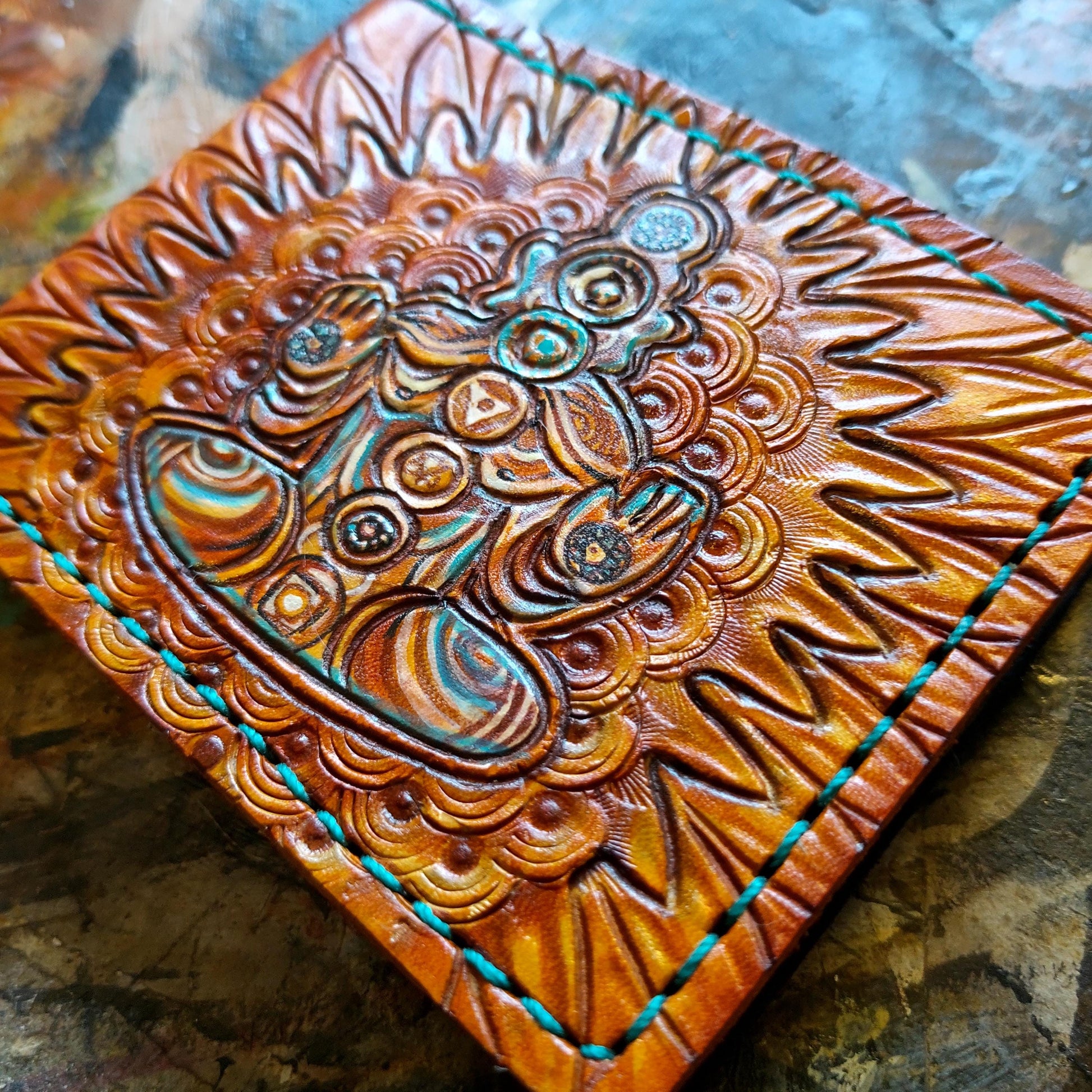 Meditation- Traveler - Bifold Wallet - Handcrafted Wallet -