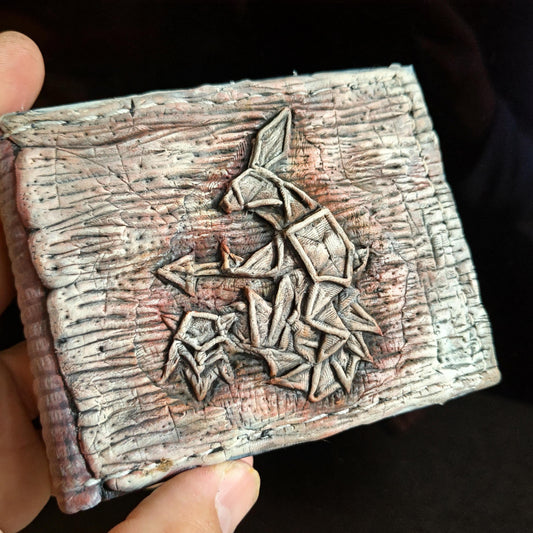 Beachwood style carved Marginalia leather wallet- Dark Brown and ivory colour - Leather Bifold Wallet - Handcrafted