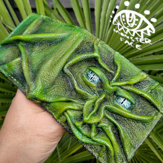 Green Man- Forest spirit - Leather wallet.