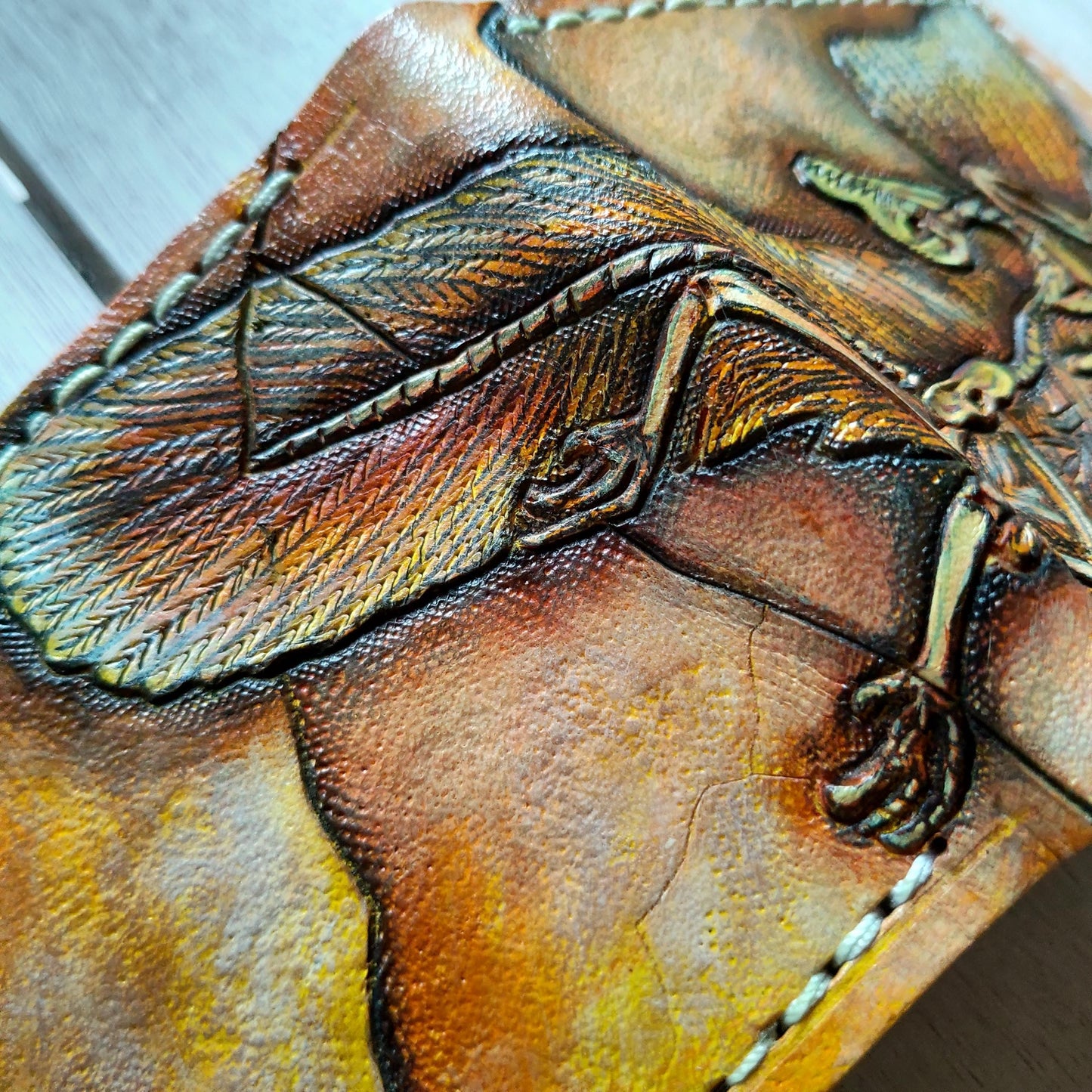 Archaeopteryx fossil Skeleton - Leather Bifold Wallet -