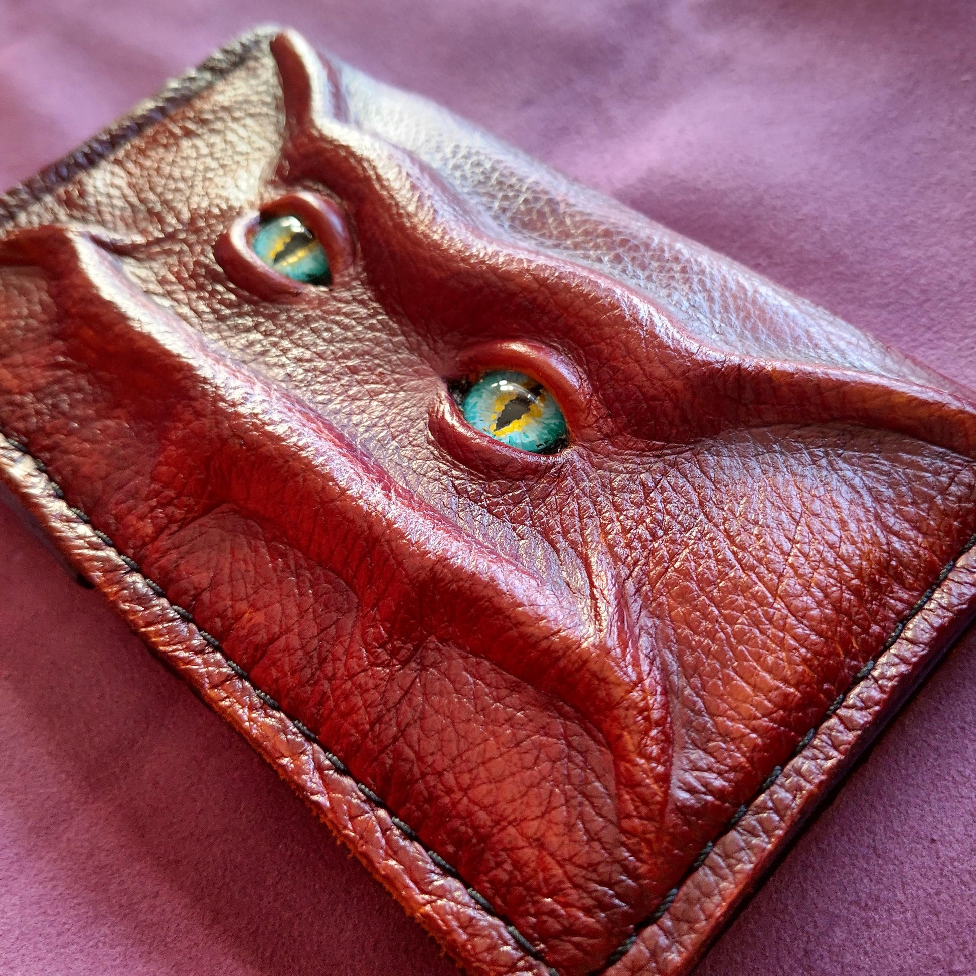 Schmuggle Beast extra Long Wallet - Necromonicon - demon eyes - Leather wallet.