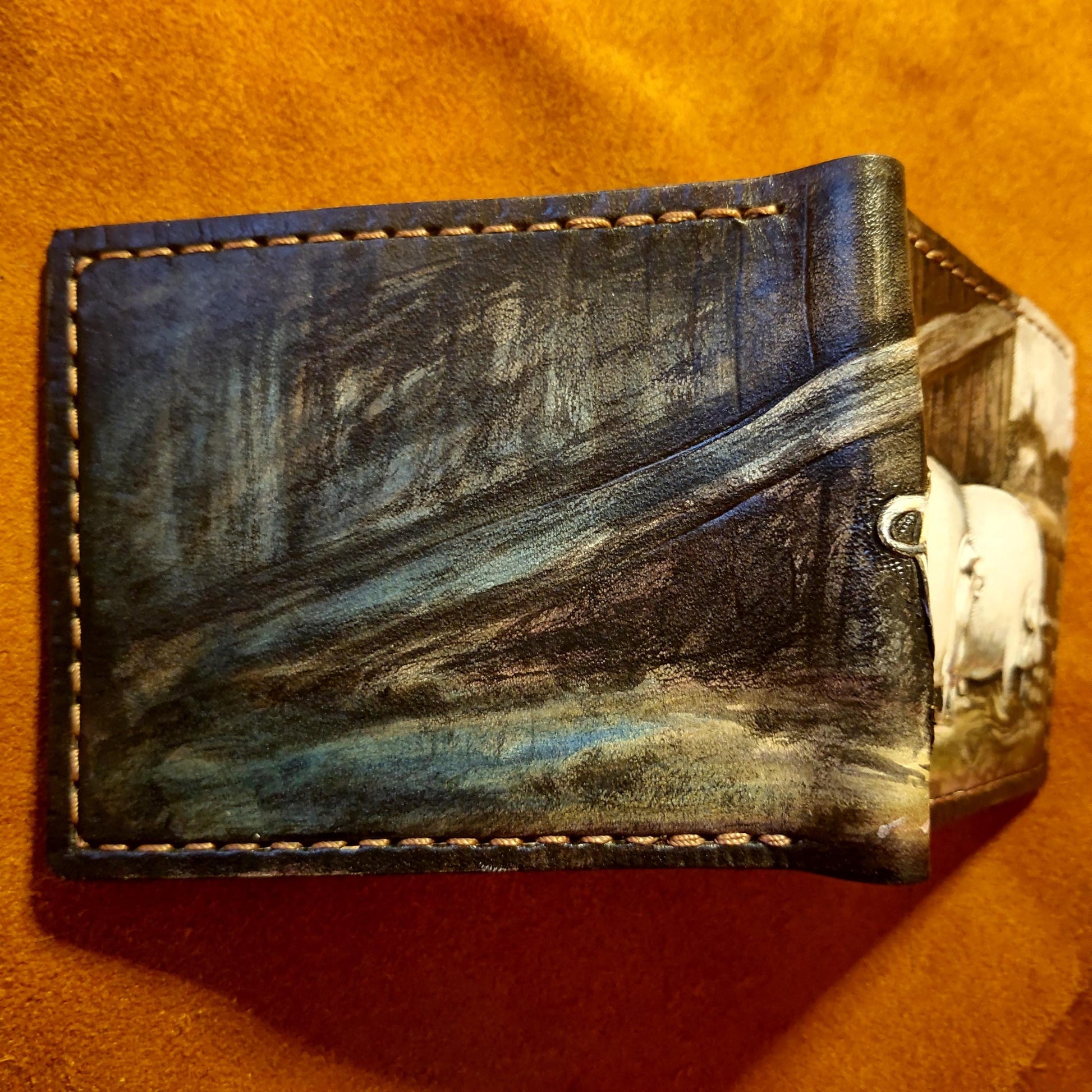 Stuffed boys leather wallet pigsBifold Wallet - Brother may I have some oats