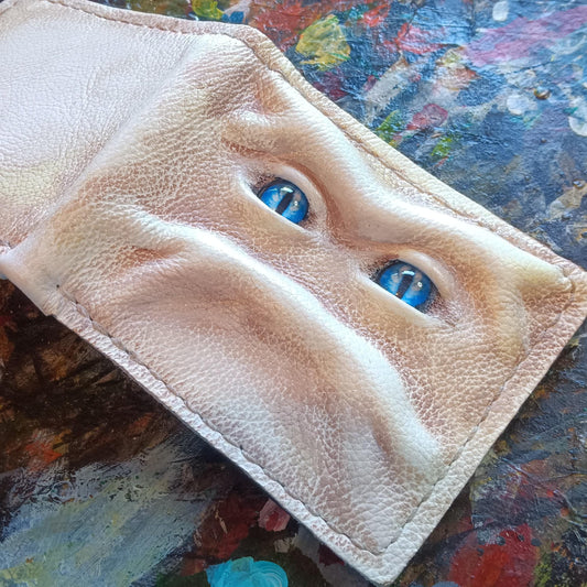 Grumpy cream monster face wallet