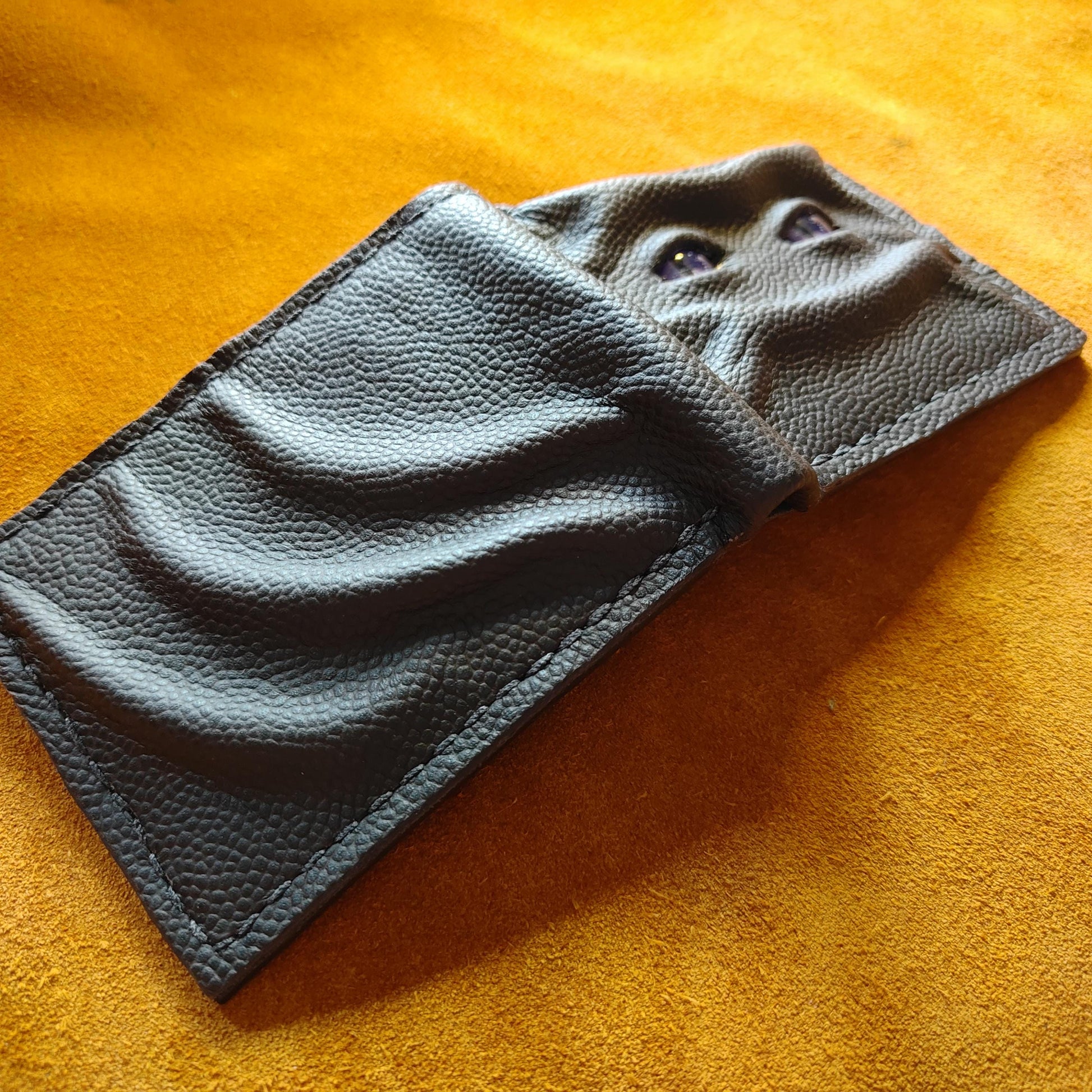 Purple eyes Schmuggle face leather wallet - Necromonicon - demon eyes - Leather wallet.