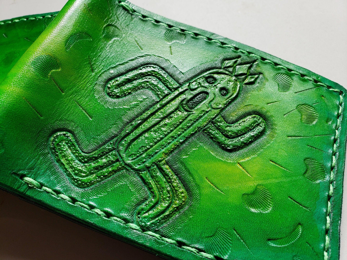 Cactuar - Leather Bifold Wallet - Handcrafted Final Fantasy inspired Wallet -