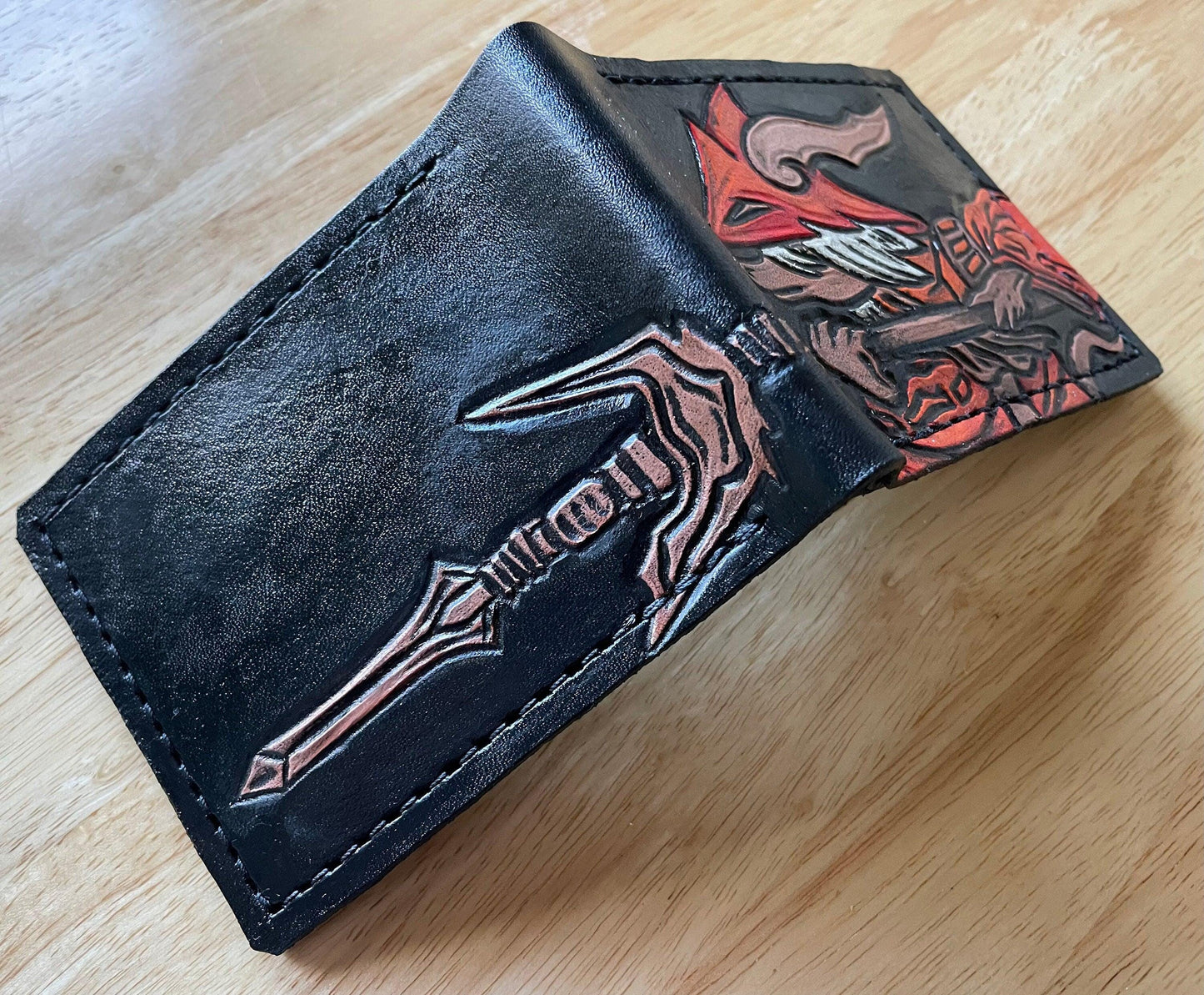 Freya Crescent - dark brown Leather Bifold Wallet - Handcrafted Final Fantasy 9 inspired wallet