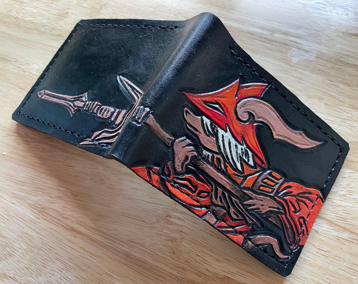 Freya Crescent - dark brown Leather Bifold Wallet - Handcrafted Final Fantasy 9 inspired wallet
