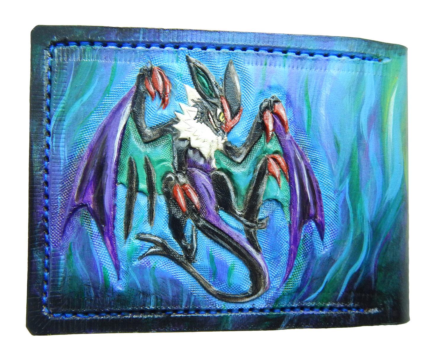 Arcanine and Noivern - Leather Bifold Wallet - Handcrafted Wallet -