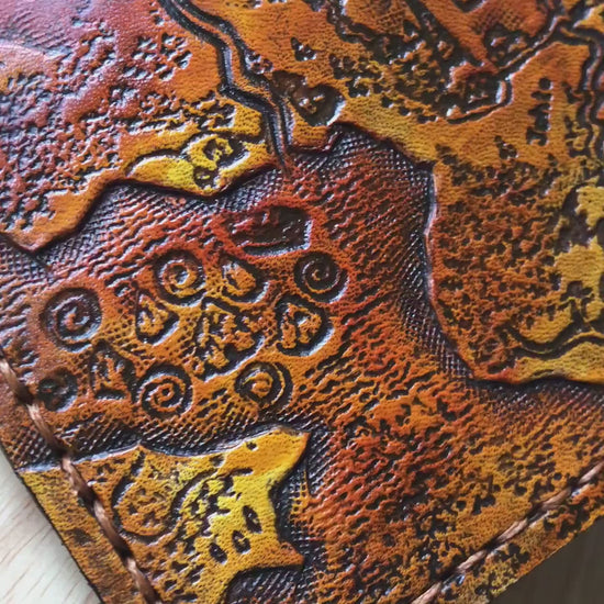 Map of Kanto and Johoto - Leather Bifold Wallet - Handcrafted Wallet -