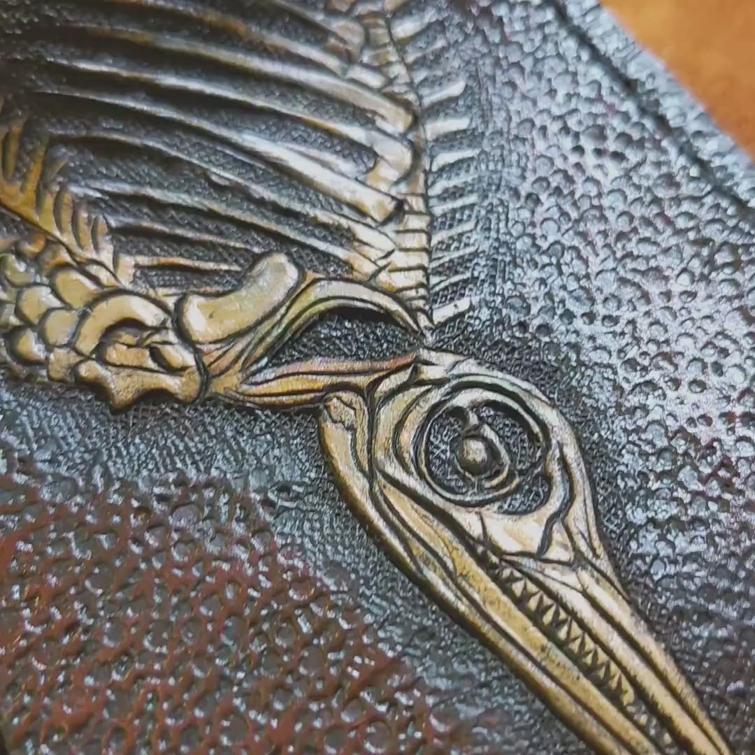 Icthyasaur Fossil - Leather Bifold Wallet -