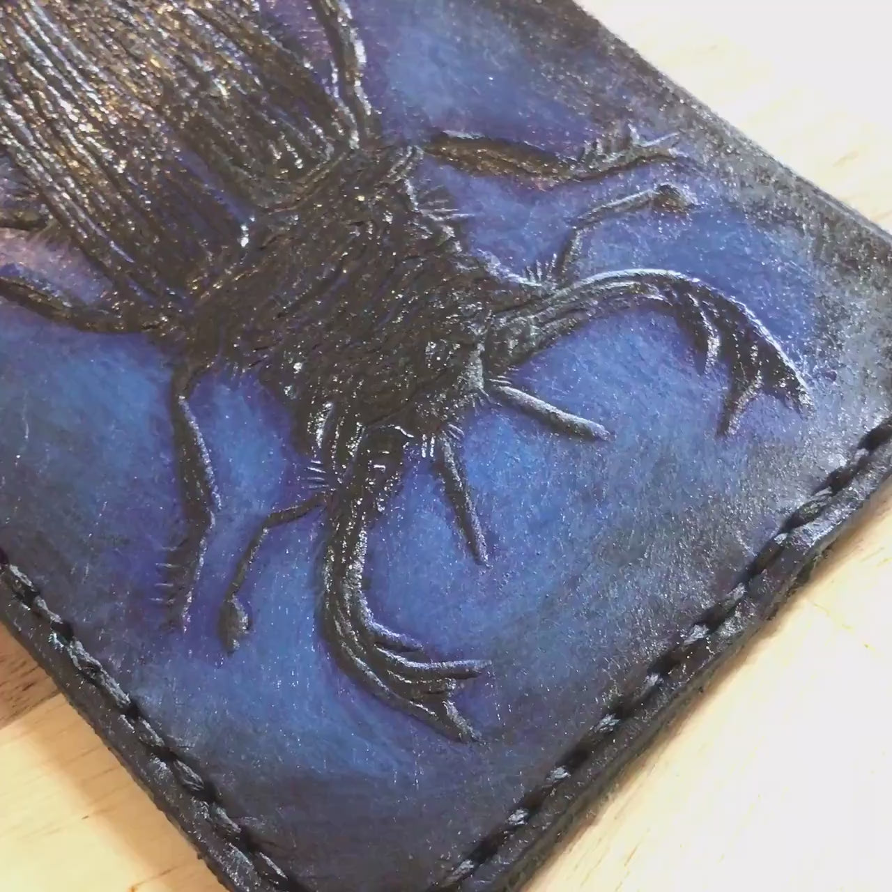 Stag Beetle leather wallet - formal - slim real leather wallet- executive Leather Bifold Wallet -