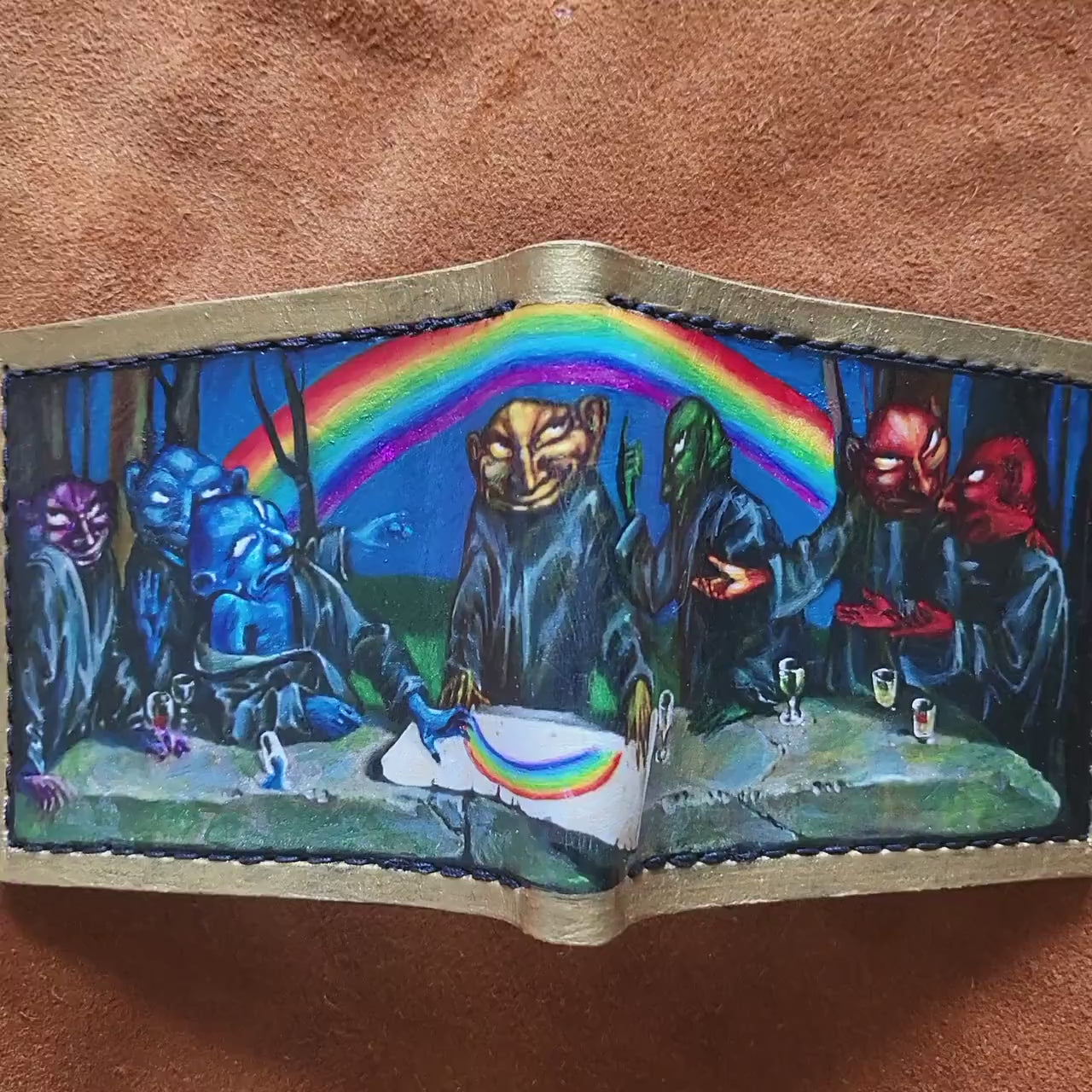 Rainbow Goblins soft Leather Bifold Wallet