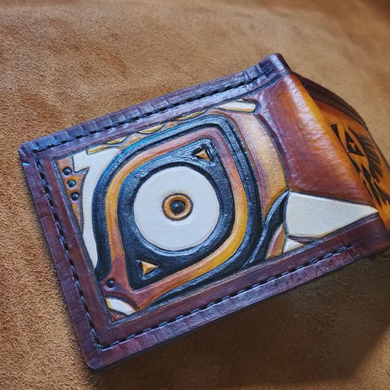Half Majoras Mask Hyrule -  leather wallet- Bifold Wallet - Handcrafted Legend of Zelda Wallet - Link Wallet 2020