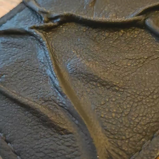 Purple Monster eye leather wallet - Necromonicon - demon eyes.