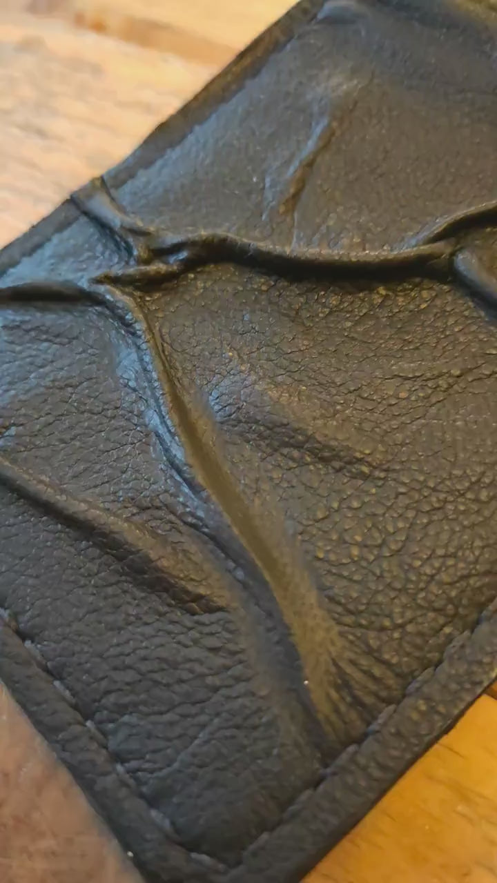 Purple Monster eye leather wallet - Necromonicon - demon eyes.