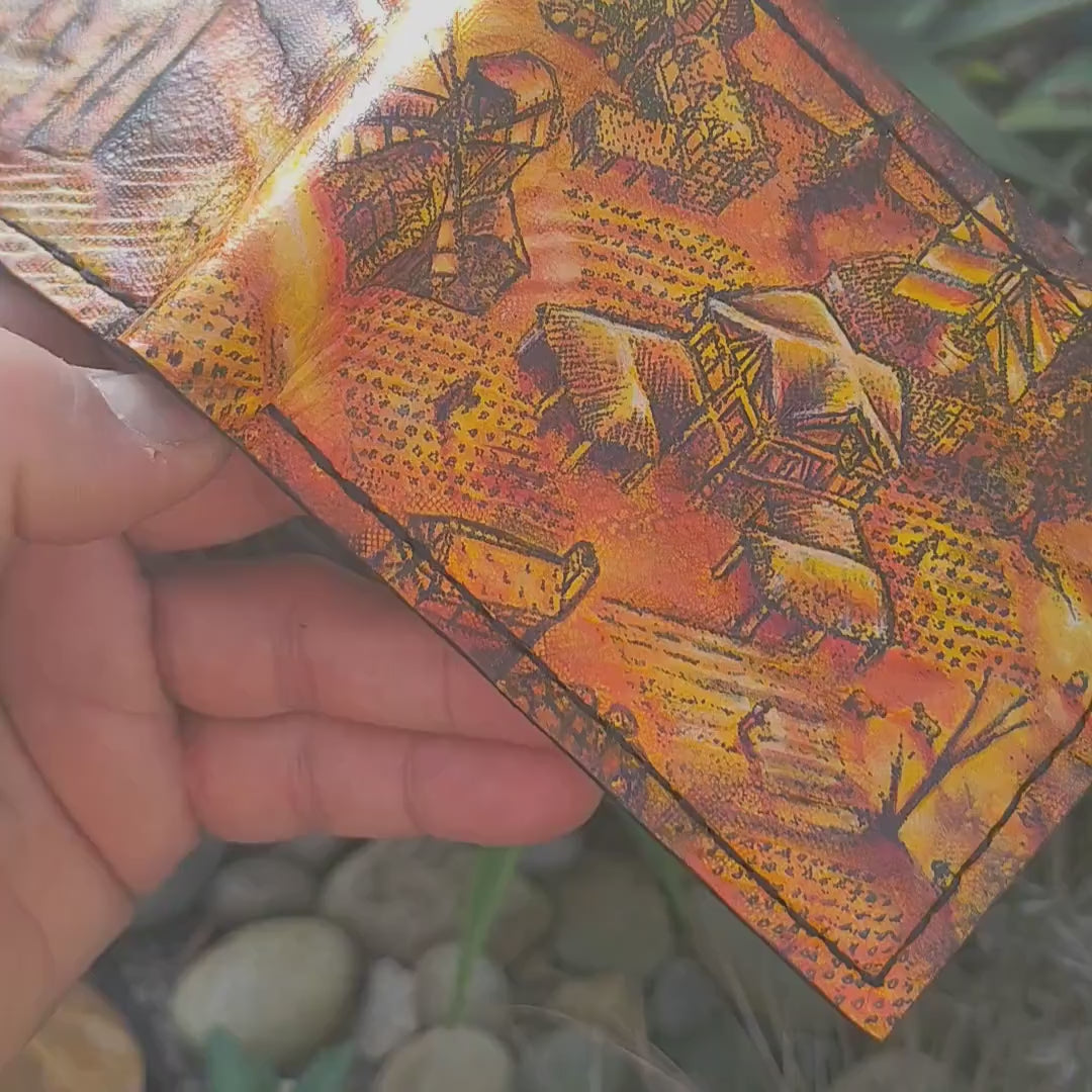 Age Of Empires  leather wallet- brown version - Leather Bifold Wallet - Handcrafted Wallet - isometric