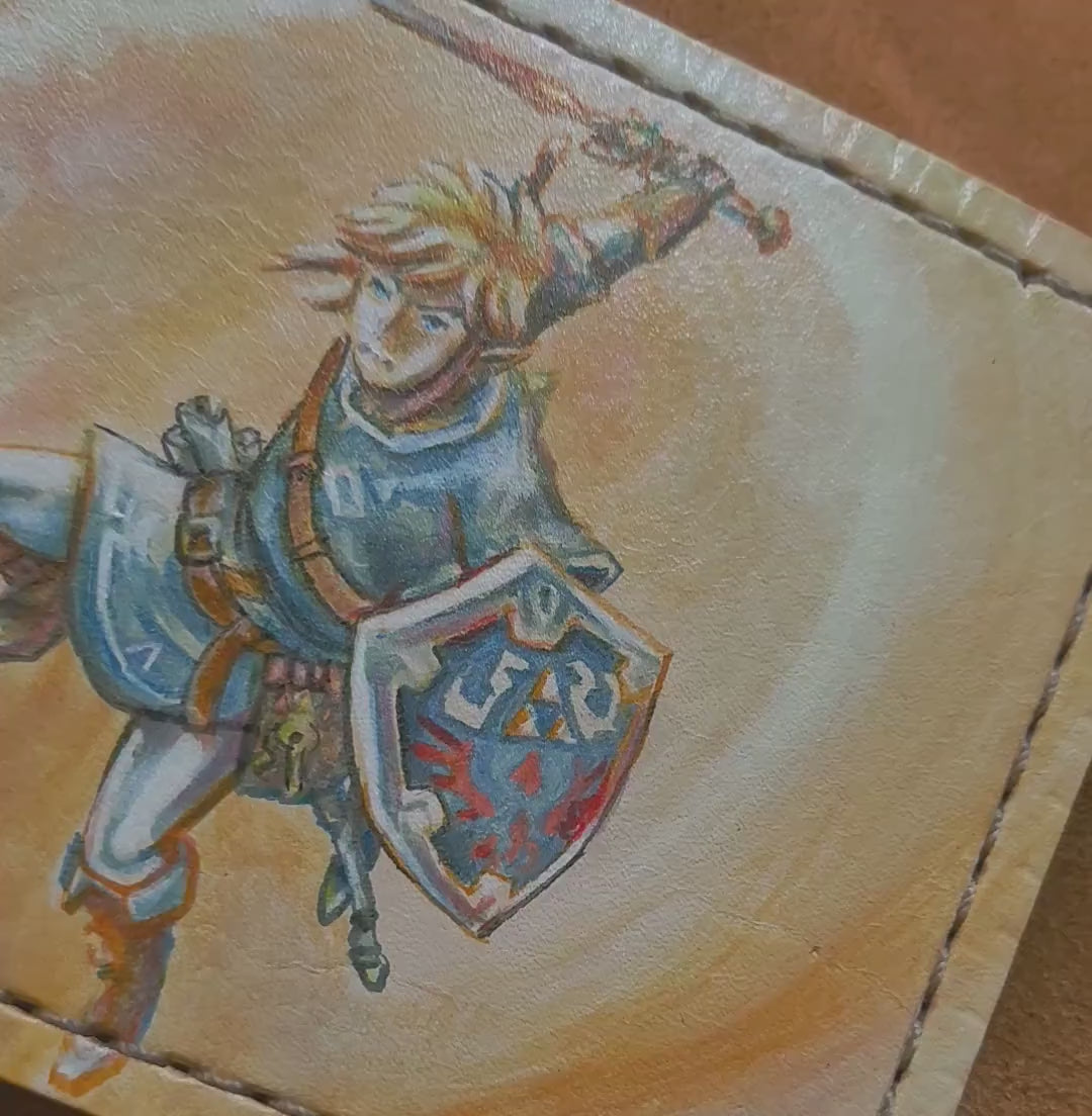 Link vrs ghost pokemon version 2 - Leather Bifold Wallet