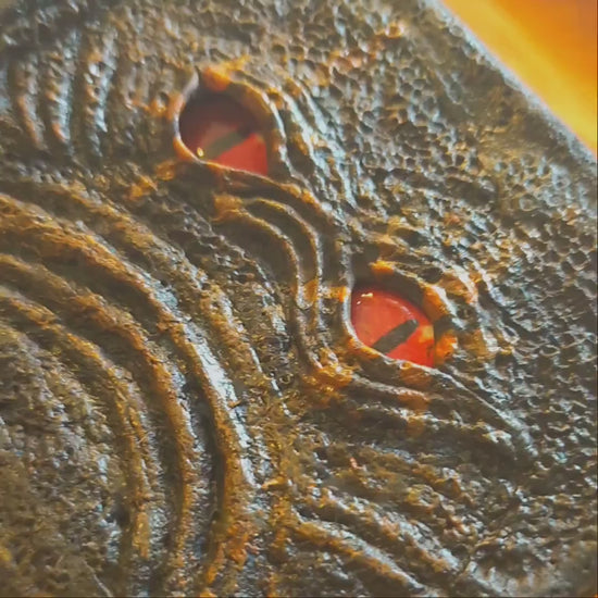 Monster face - Green Troll Fur wallet- Necromonicon - Oz - demon eyes - wallet.