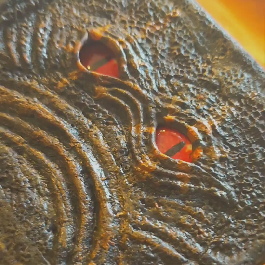 Monster face - Green Troll Fur wallet- Necromonicon - Oz - demon eyes - wallet.