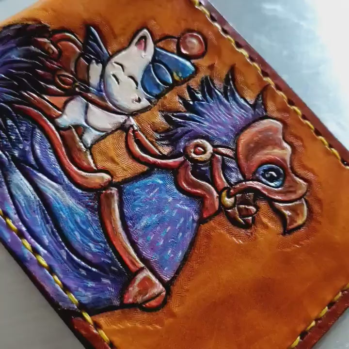 FF14 Chocobo Rider - Leather Bifold Wallet - Handcrafted Final Fantasy 14 inspired Wallet -