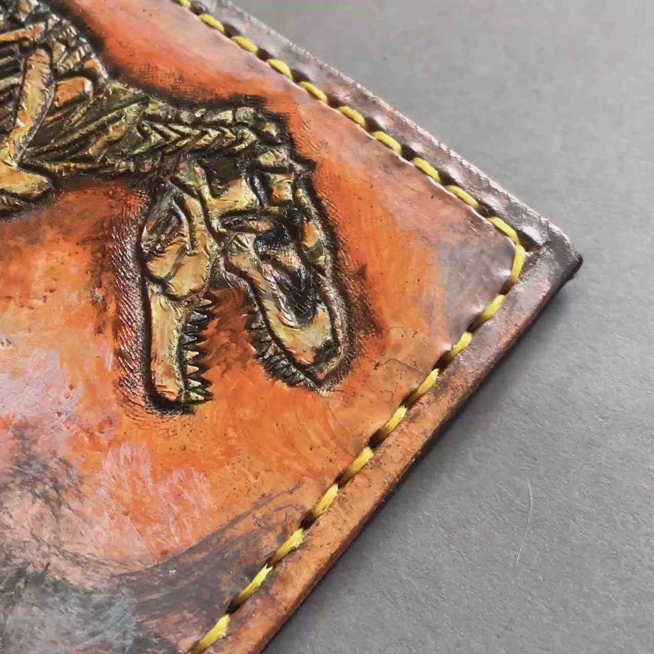 Tyrannosaurus Rex Skeleton - Leather Bifold Wallet -