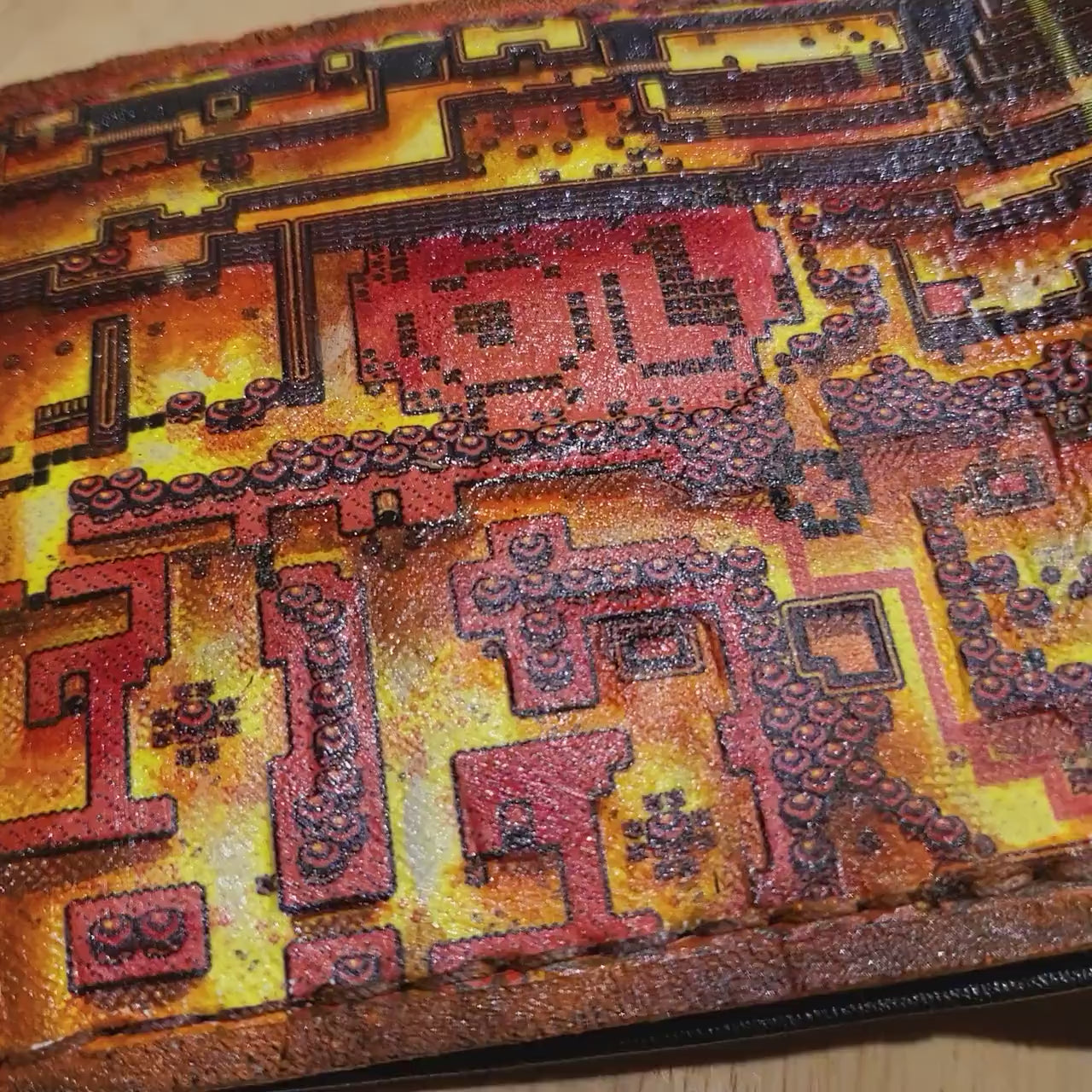 Links Awakening retro map wallet- hand carved leather wallet- Leather Bifold Wallet - Handcrafted Legend of Zelda Wallet - Link Wallet