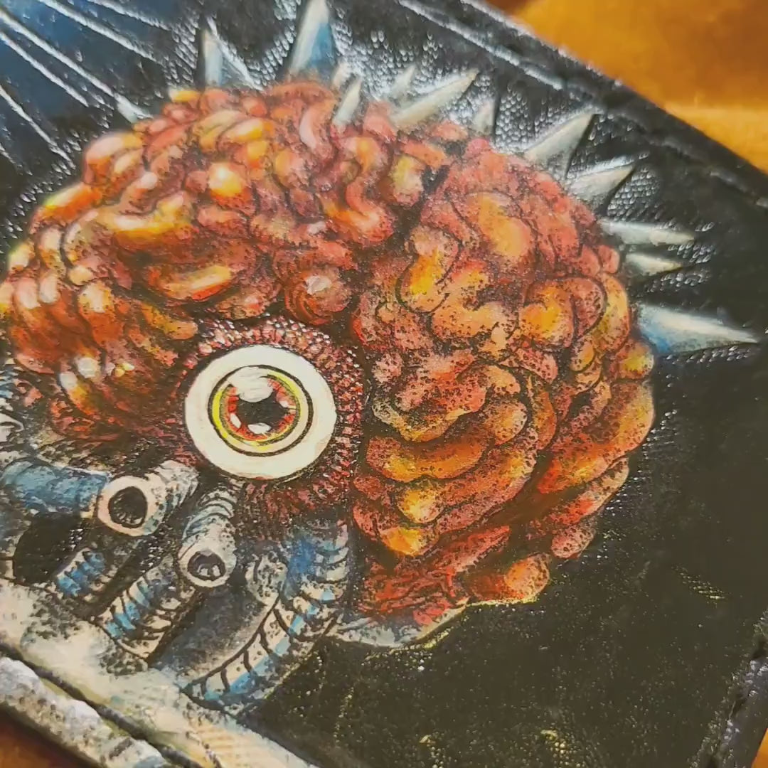 Super Metroid - Motherbrain - Leather Bifold Wallet - Handcrafted Wallet -