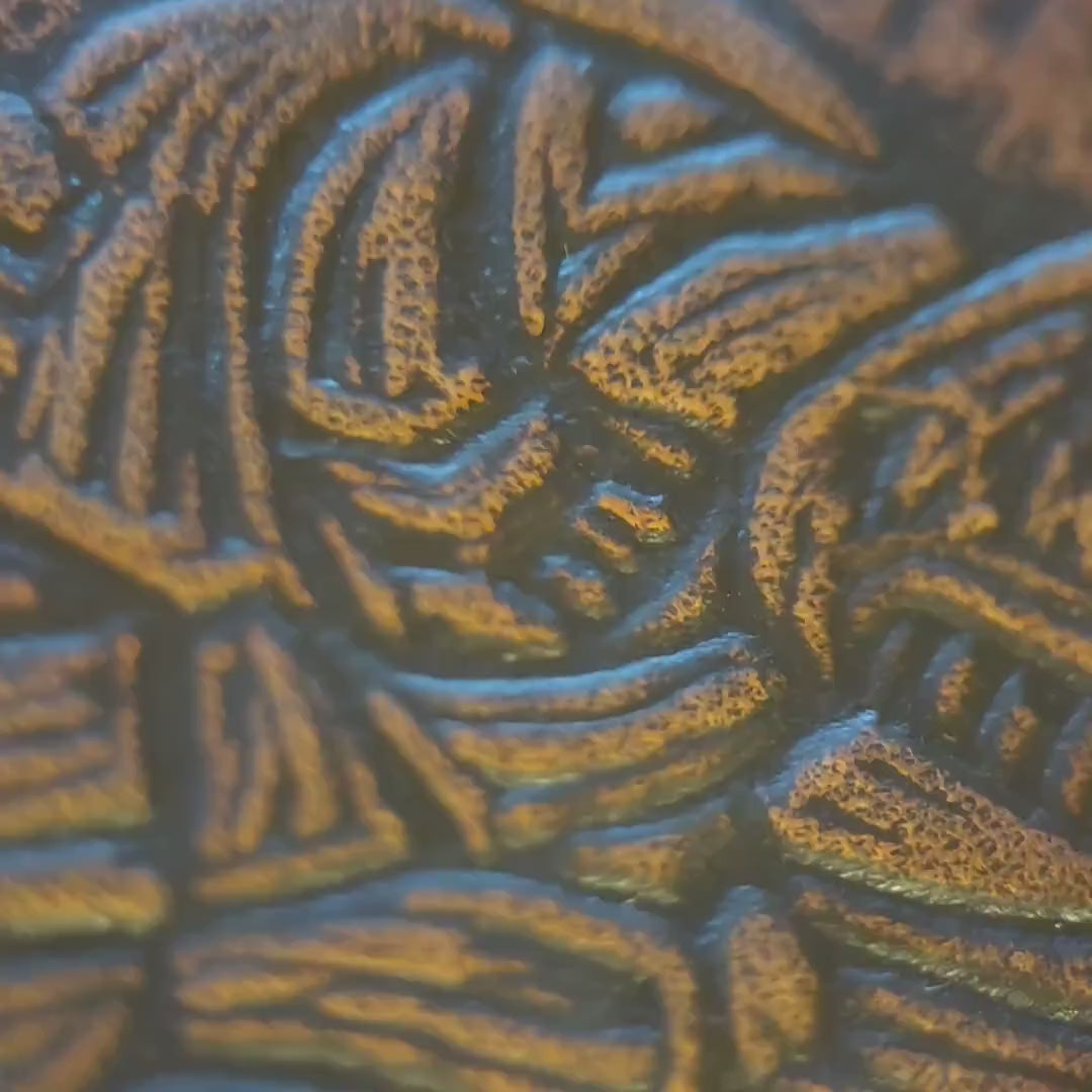 Samus and Ancient Chozo - brown- Leather Bifold Wallet - Handcrafted Wallet -