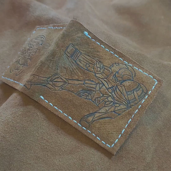 Suede Super Metroid Samus  Leather wallet.