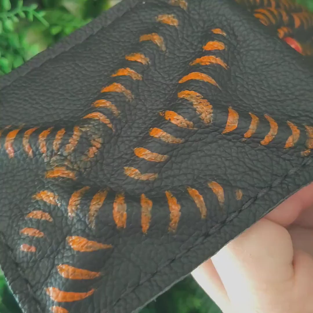 Enderman eyes - Necromonicon - demon eyes - Leather wallet.