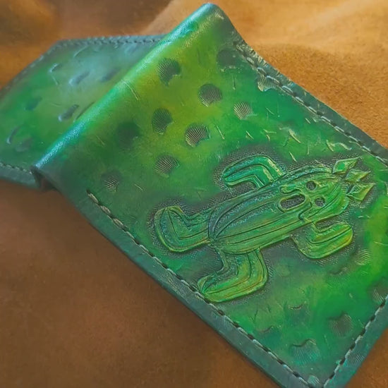 Cactuar - Leather Bifold Wallet - Handcrafted Final Fantasy inspired Wallet -