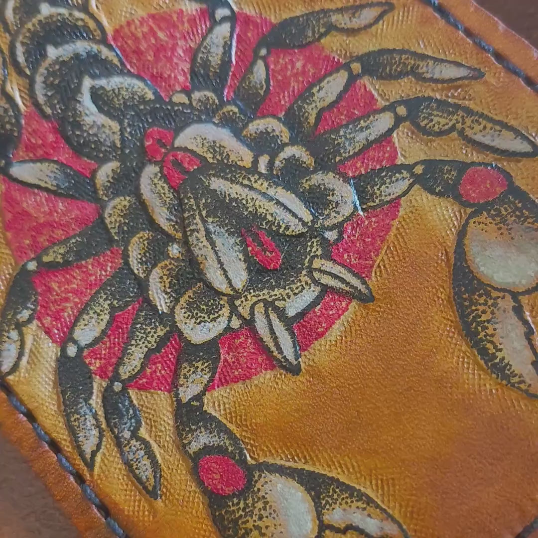 Scorpion tattoo leather wallet