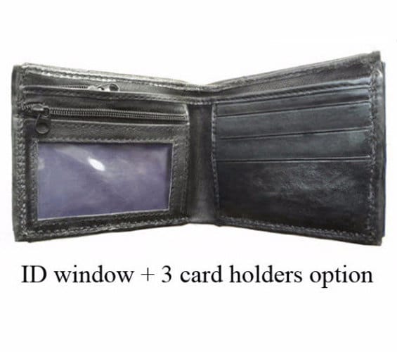 Dark Link - Black and white version - hand carved leather wallet- Leather Bifold Wallet - Handcrafted Legend of Zelda Wallet - Link Wallet