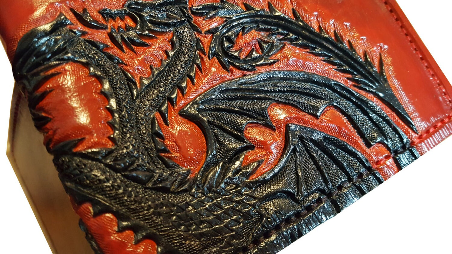 Inverted Targaryen leather wallet- Leather Bifold Wallet - Handcrafted Game of Thrones inspired Wallet -