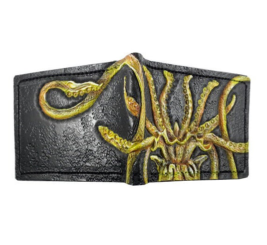 House Greyjoy wallet- Leather Bifold Wallet - Handcrafted Game of Thrones inspired Wallet -yellow and black -